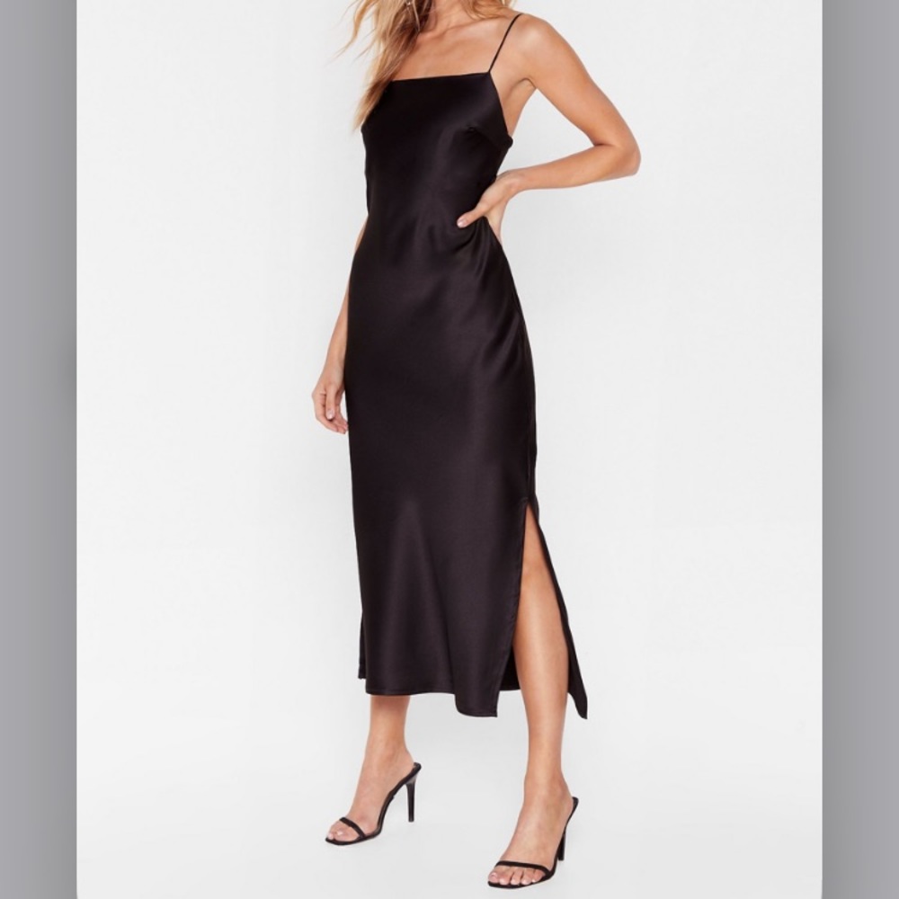 NASTY GAL Let Your Love Flow Midi Slip Dress